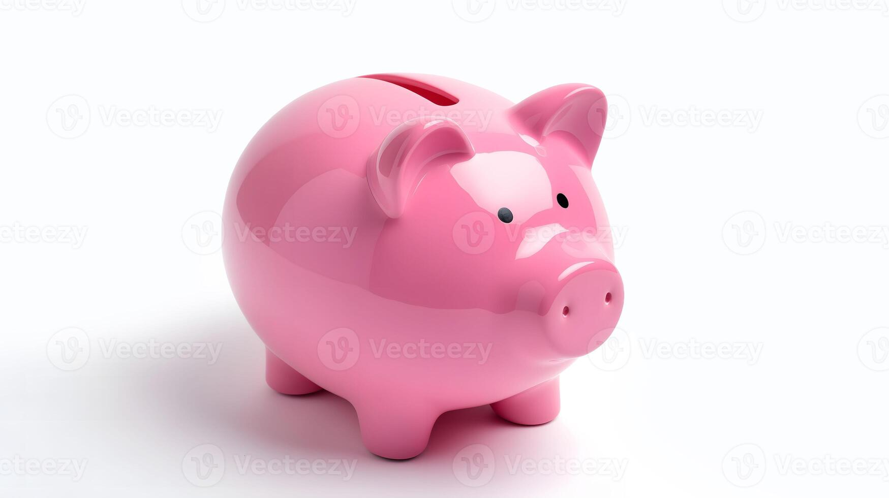 AI generated Pink piggy bank money, clipping path photo