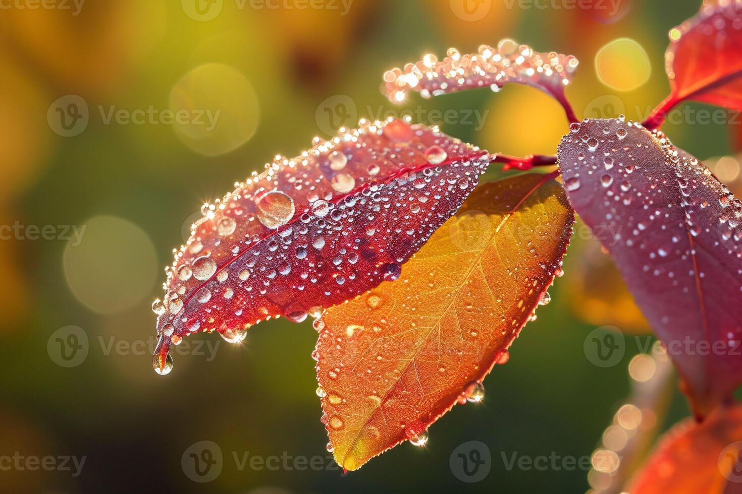 AI generated Capturing the Freshness and Beauty of Foliage in Nature with Dew Drops photo