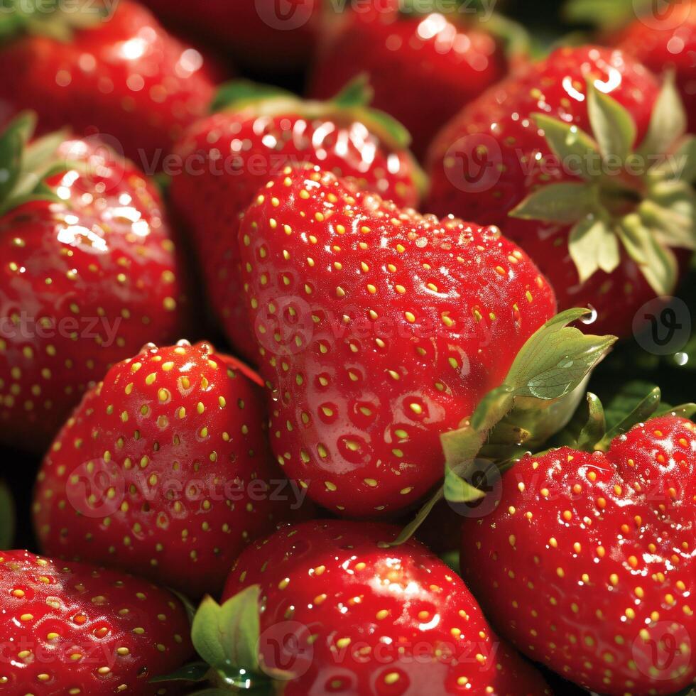 AI generated Vibrant and Juicy Fresh Strawberries photo