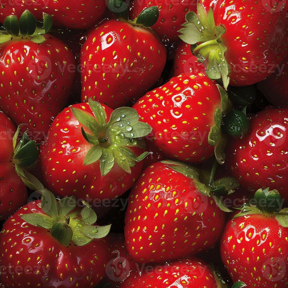 AI generated Vibrant and Juicy Fresh Strawberries photo
