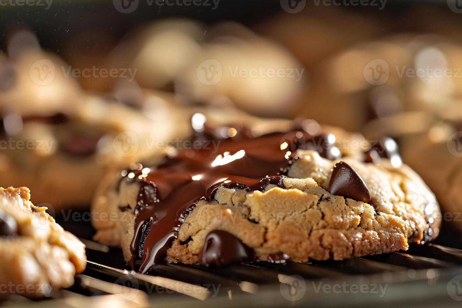 AI generated Freshly Baked Chocolate Chip Cookies The Tempting Homemade Treat photo