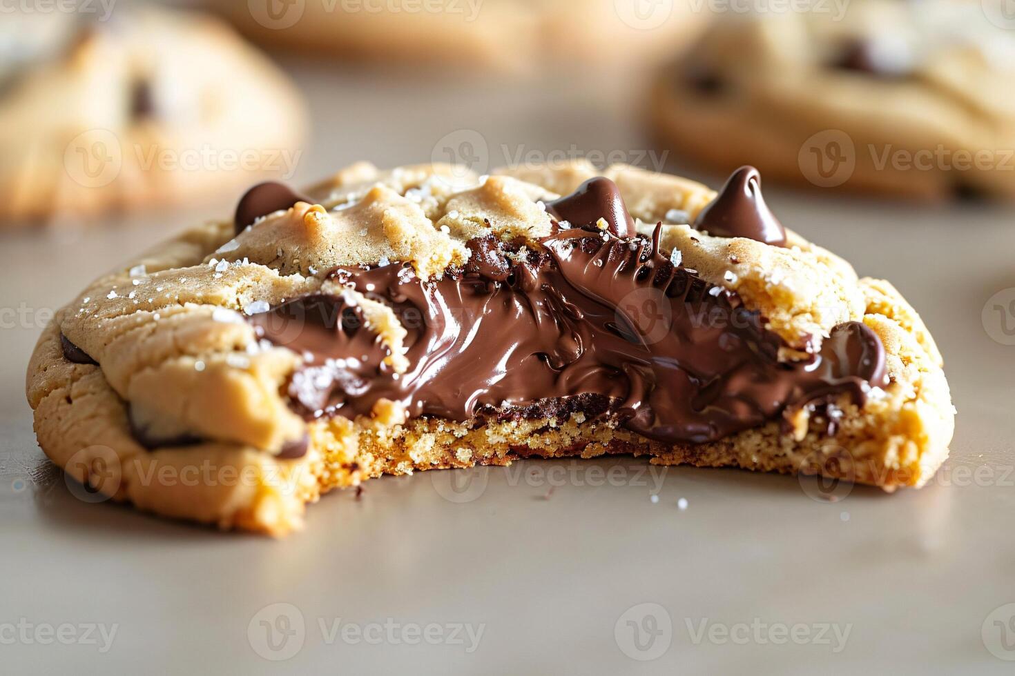 AI generated Freshly Baked Chocolate Chip Cookies The Tempting Homemade Treat photo