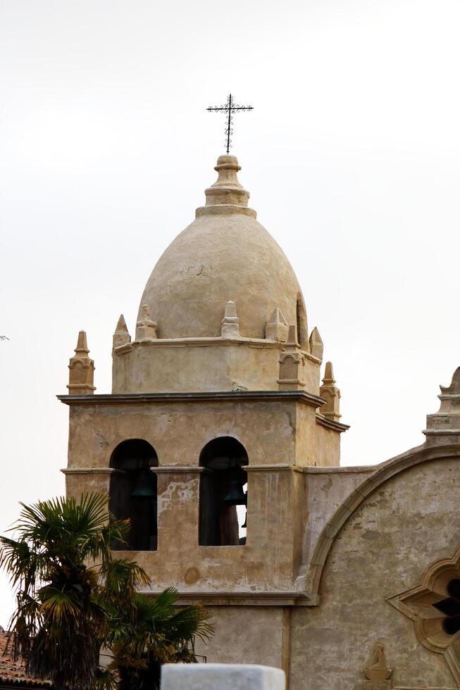 Carmel, CA, 2014 - Detail Of Bell Tower And Cupola Mission Carmel California photo