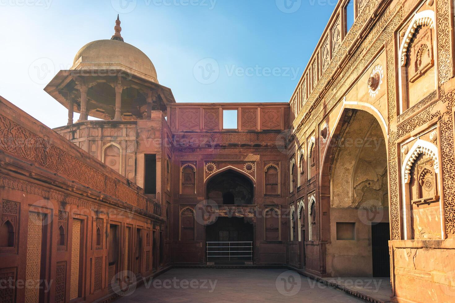 Jahangir Palace of Agra Fort, aka Red Fort, locateed in Agra, India photo