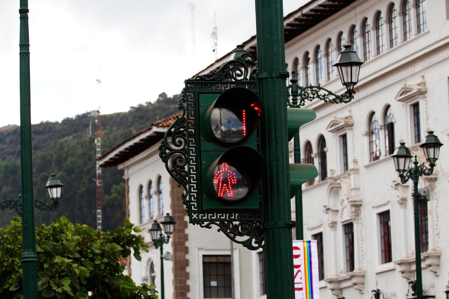 Cusco, Peru, 2015 - Do Not Walk Traffic Signal South America photo