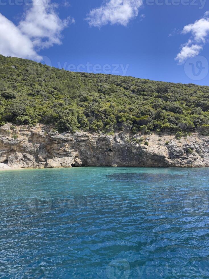 a blue sky with white clouds photo