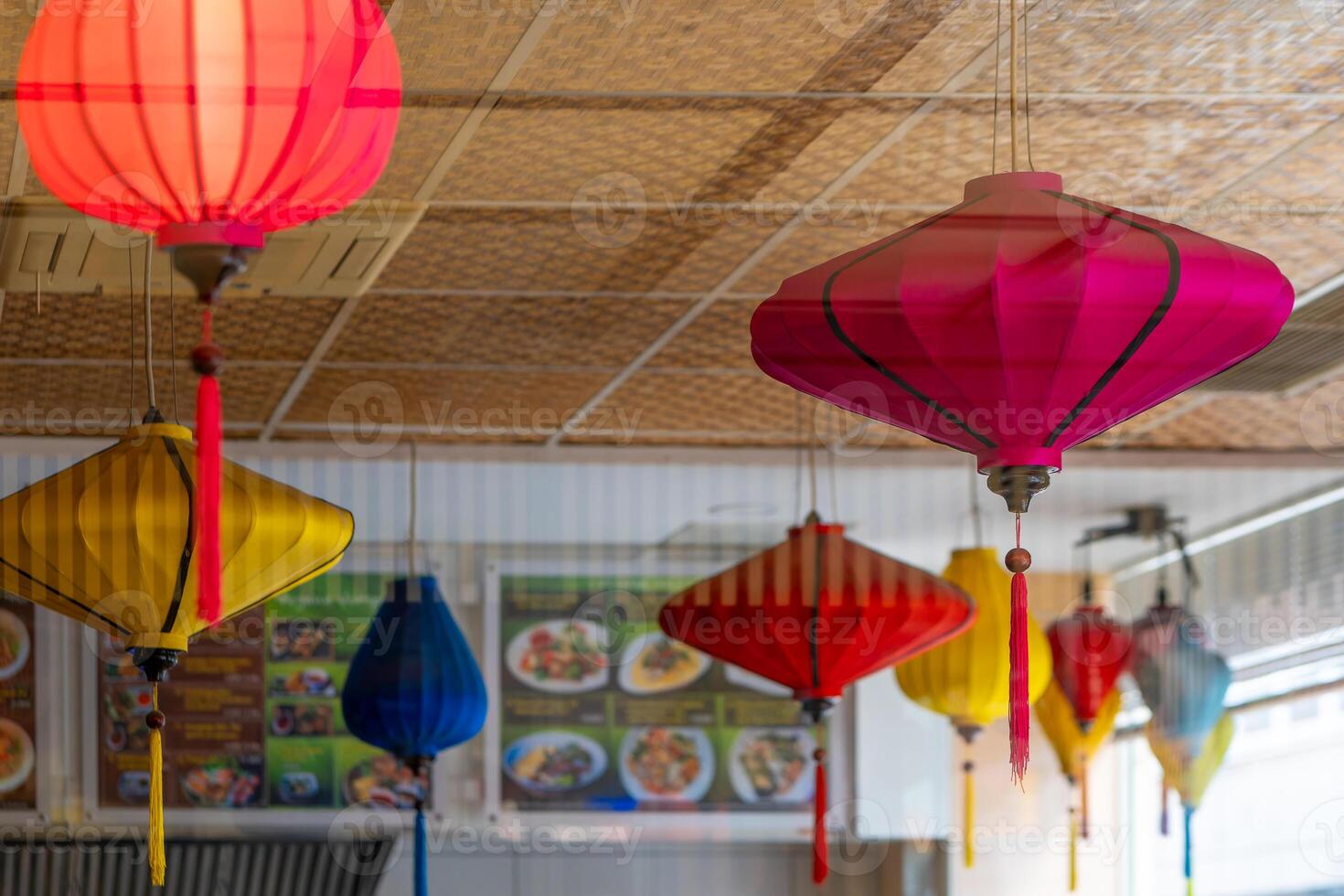 a chinese lantern in a shop window photo