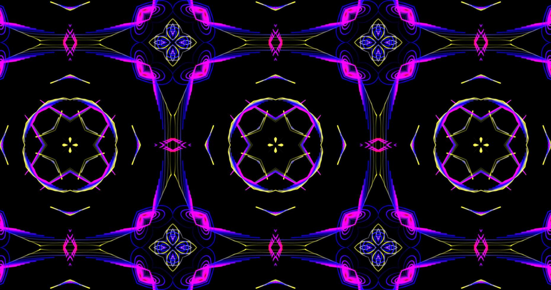 Kaleidoscopic Pattern On Dark Background In Vibrant Colors photo