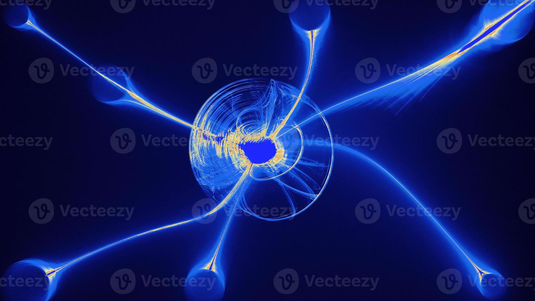 Abstract Patterns On Dark Background With Blue Lines Curves Par photo