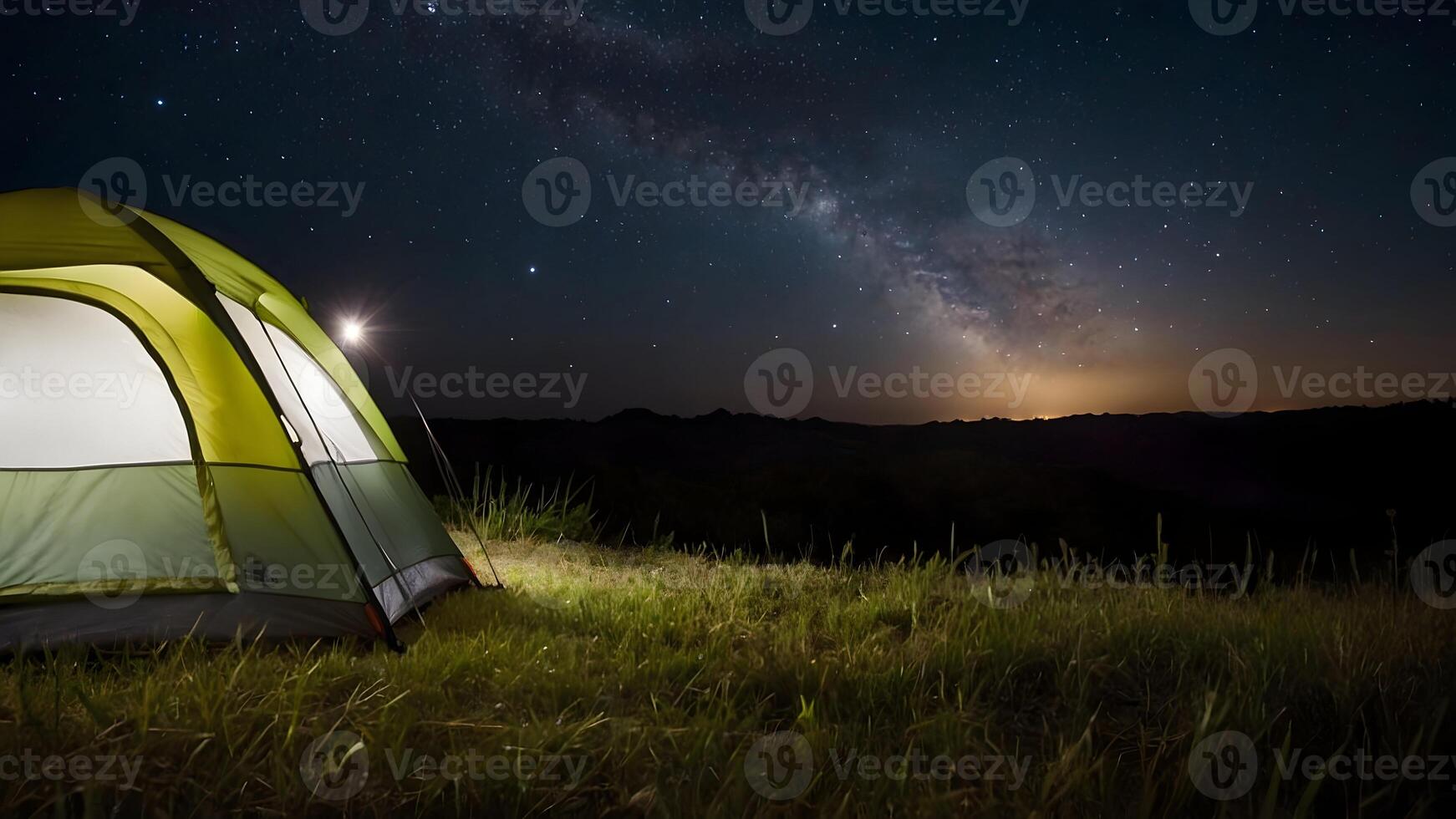 AI generated Outdoor Adventure Camping Under the Stars with Mom photo