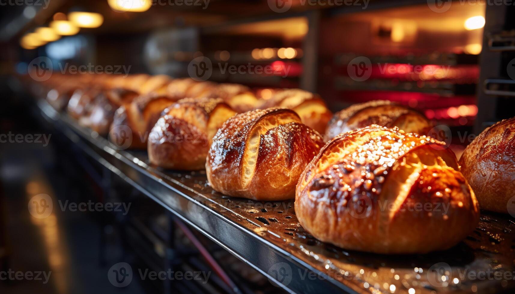 AI generated Freshly baked bread, a delicious and indulgent homemade gourmet snack generated by AI photo