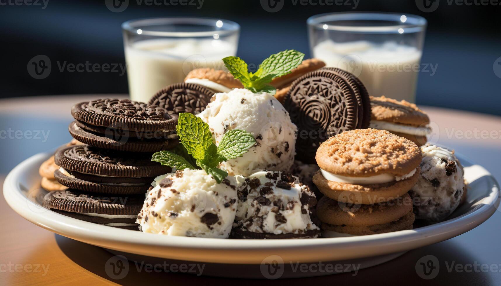 ai generado indulgente gastrónomo postre hecho en casa chocolate duende con azotado crema generado por ai foto