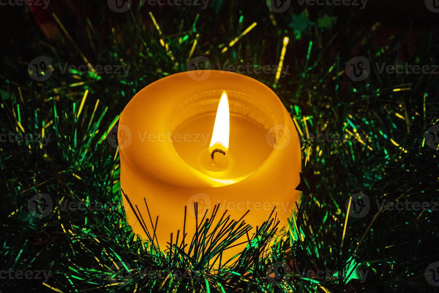 Christmas candle advent with green decoration in Germany. photo