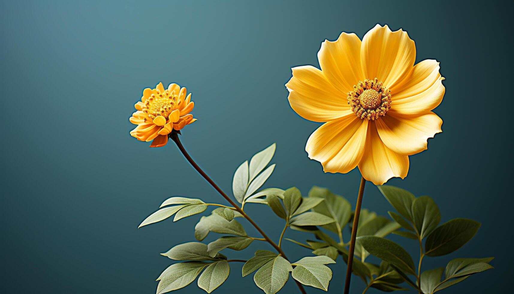AI generated Vibrant yellow daisy, a gift of nature elegance and beauty generated by AI photo