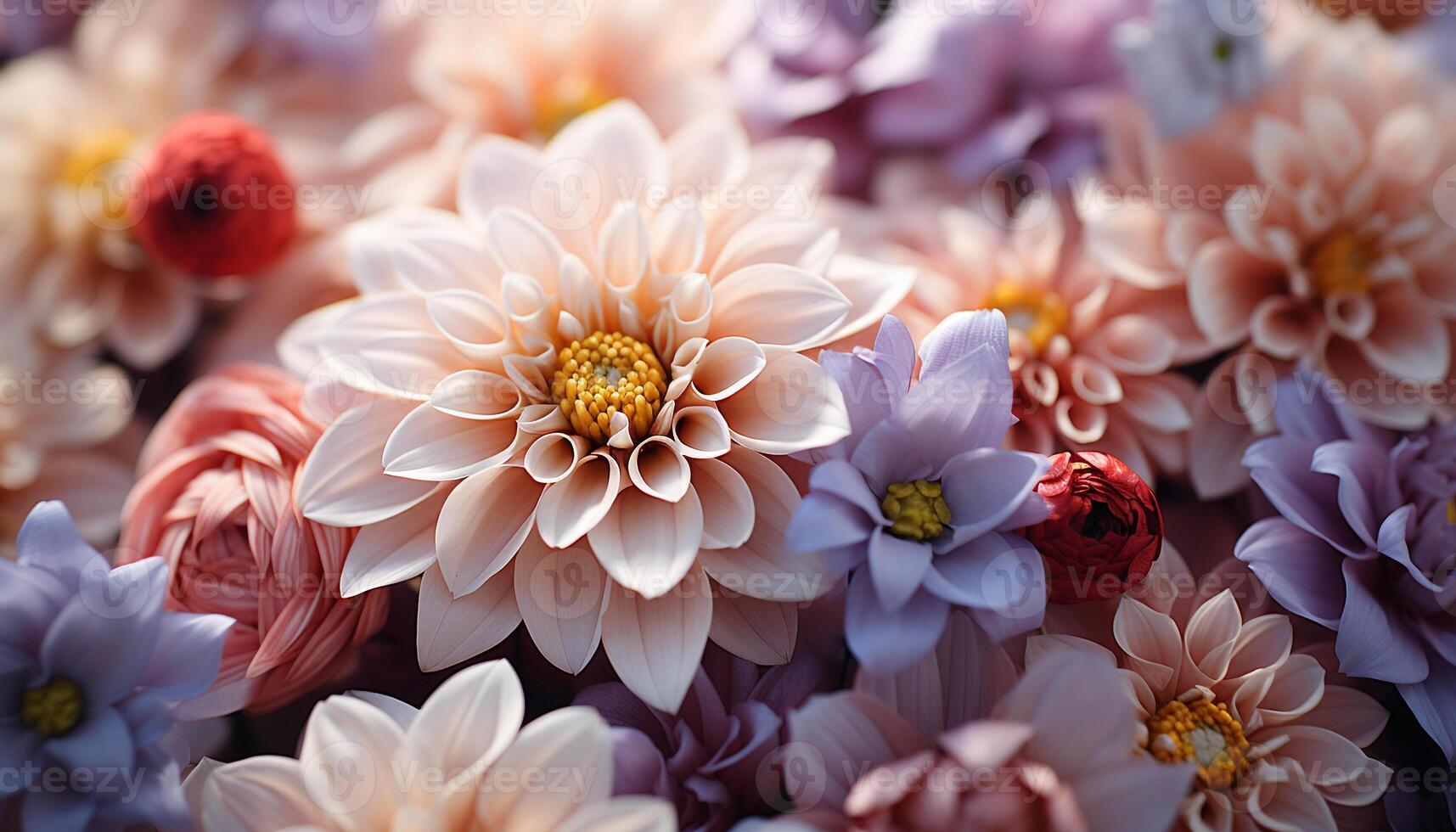 AI generated Vibrant flowers bloom in nature beauty, a colorful bouquet generated by AI photo