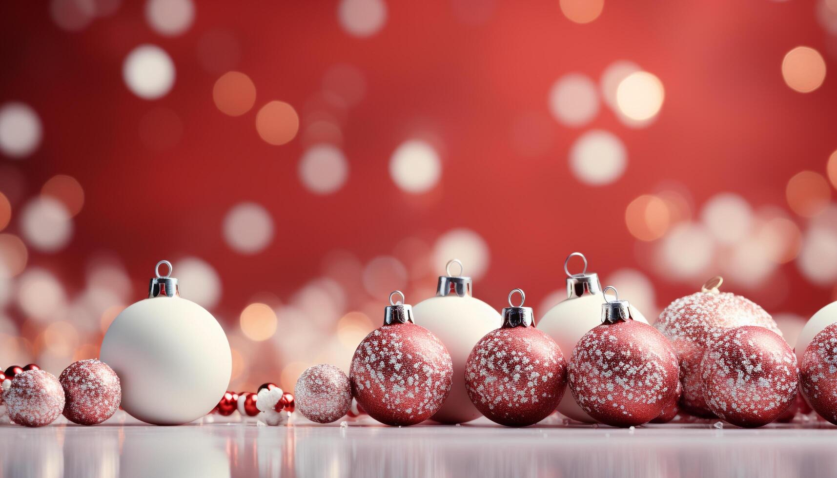 AI generated Christmas ornament glowing in the snow, a festive celebration generated by AI photo