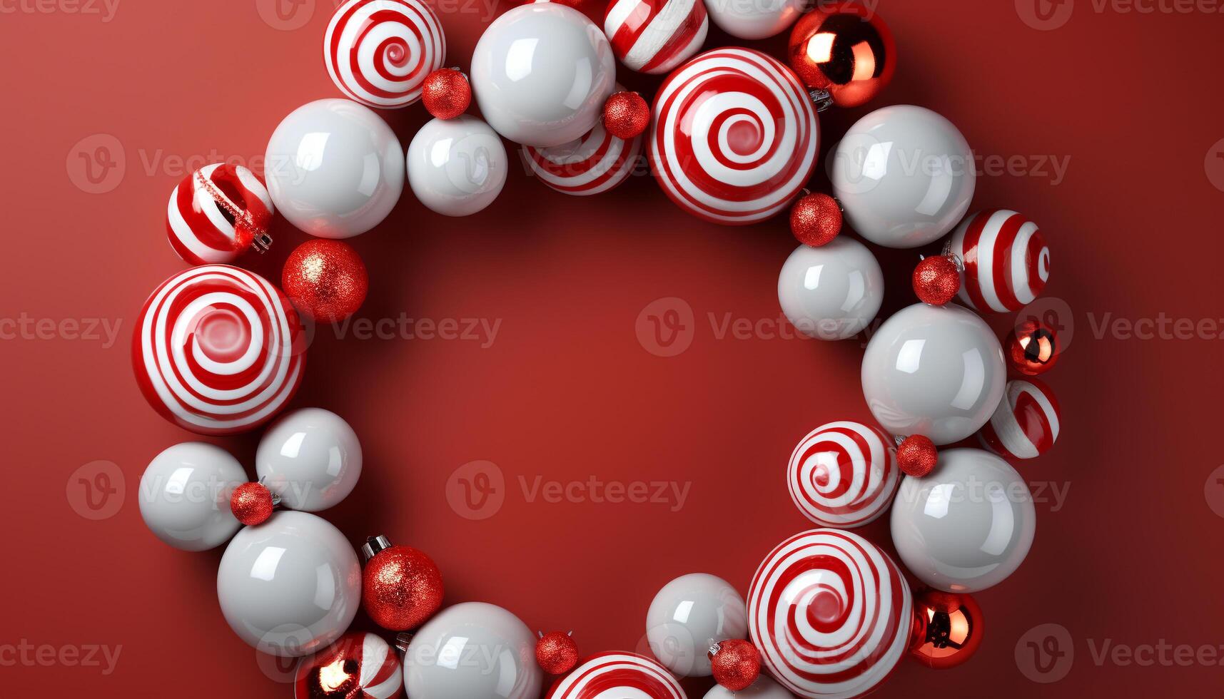 AI generated Abstract circle decoration symbolizes celebration and success in winter season generated by AI photo