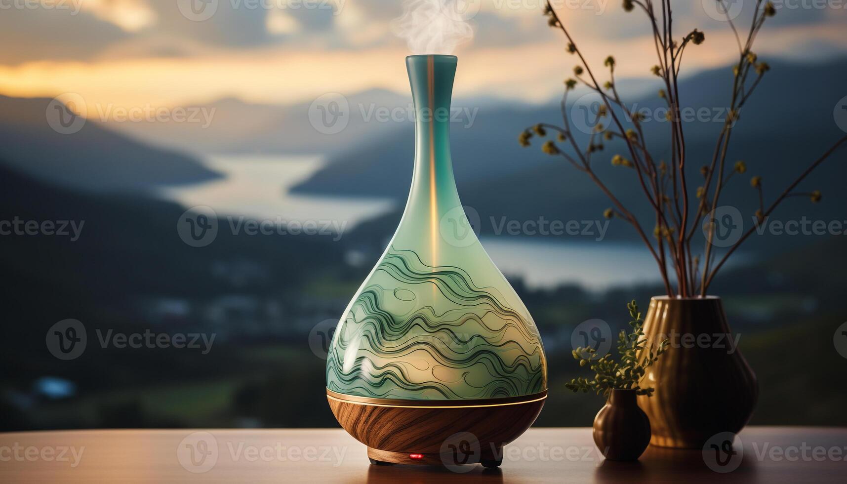 AI generated The beauty of nature reflected in a modern glass vase generated by AI photo