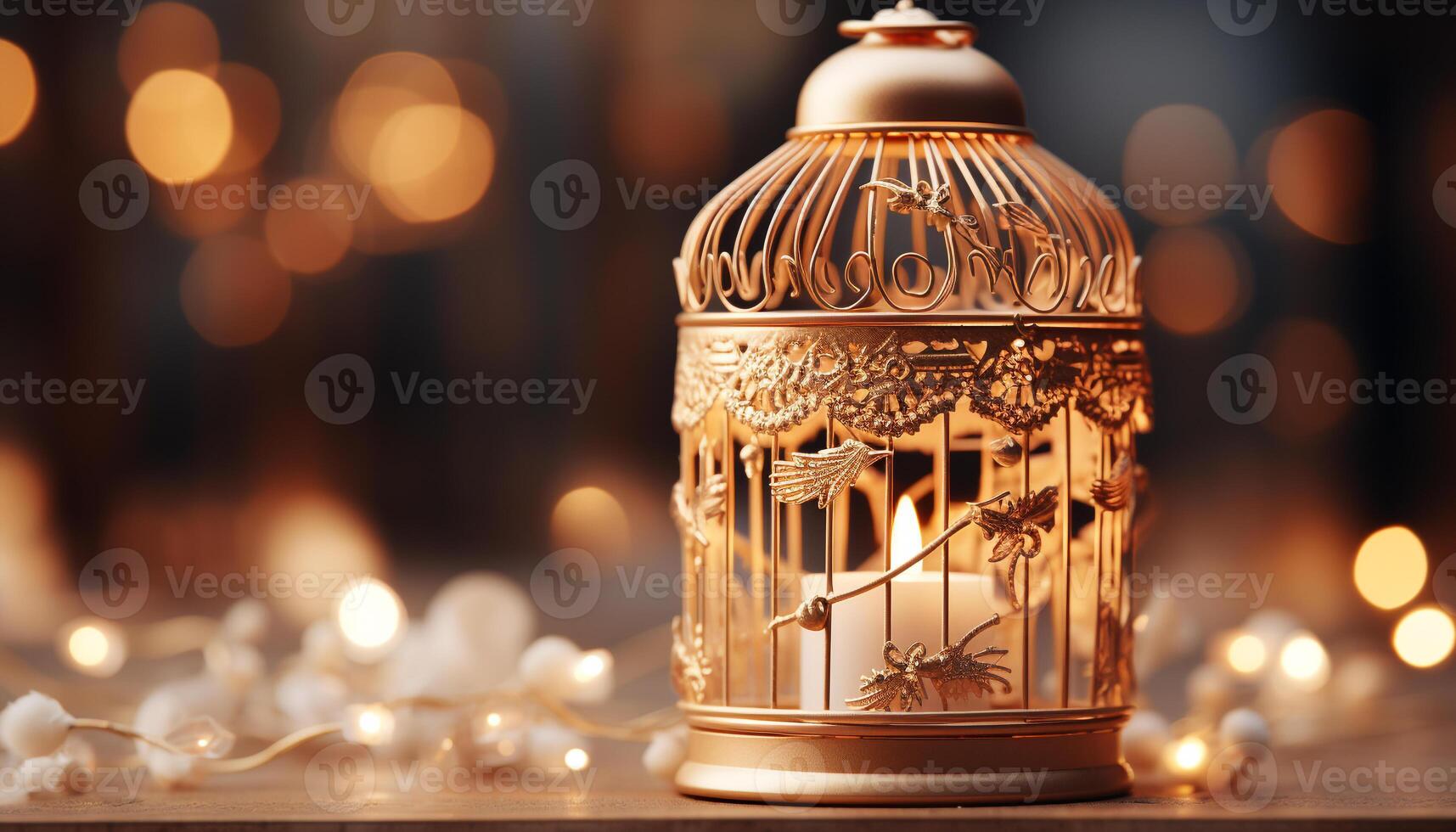 AI generated Glowing candle illuminates winter celebration, symbolizing spirituality and tradition generated by AI photo