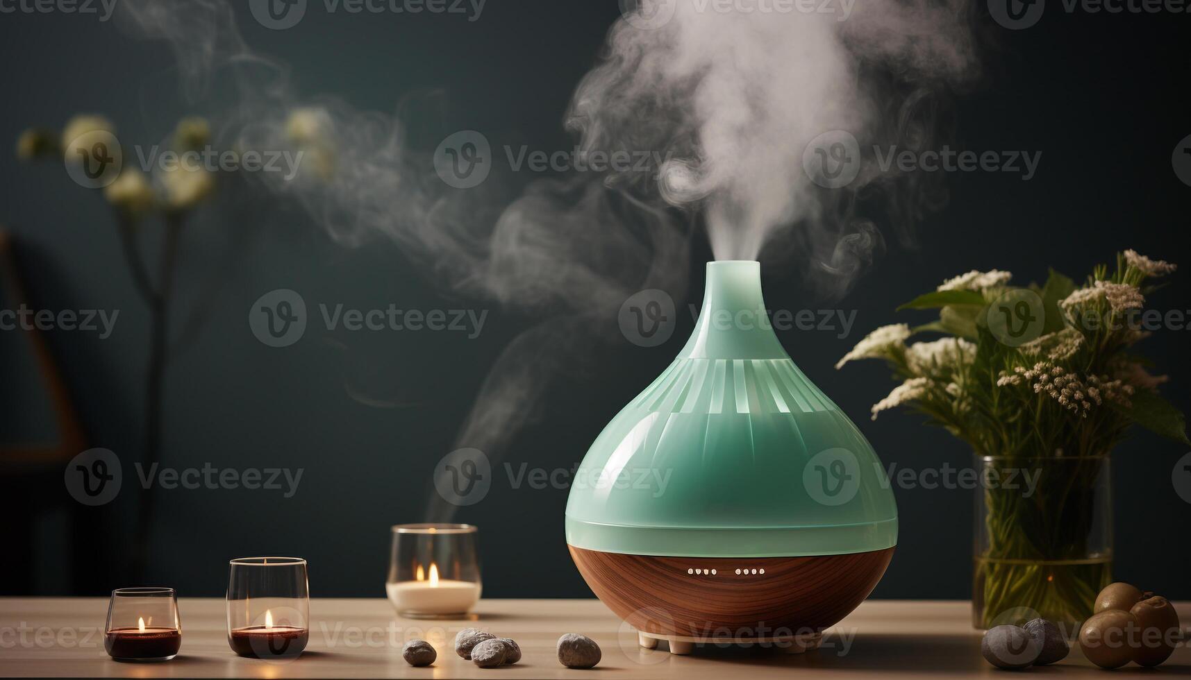 AI generated Still life vase, table, nature, bottle, flower, plant, decoration, elegance, relaxation generated by AI photo