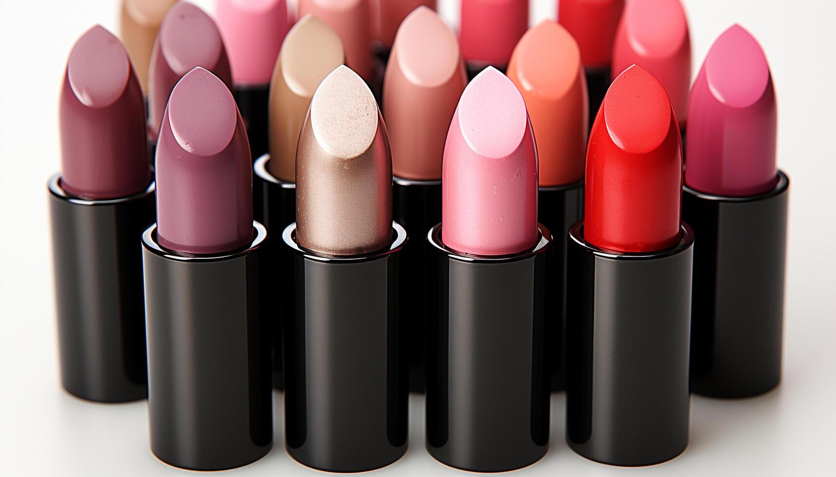 AI generated A glamorous collection of vibrant lipstick colors for women generated by AI photo