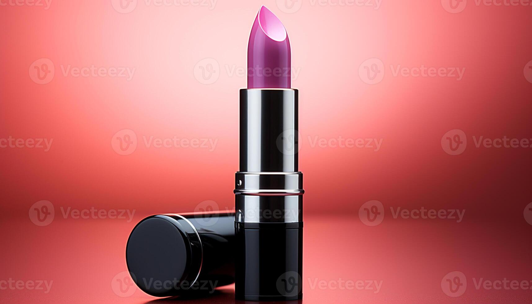 AI generated Glamour and elegance in a shiny, pink lipstick tube generated by AI photo