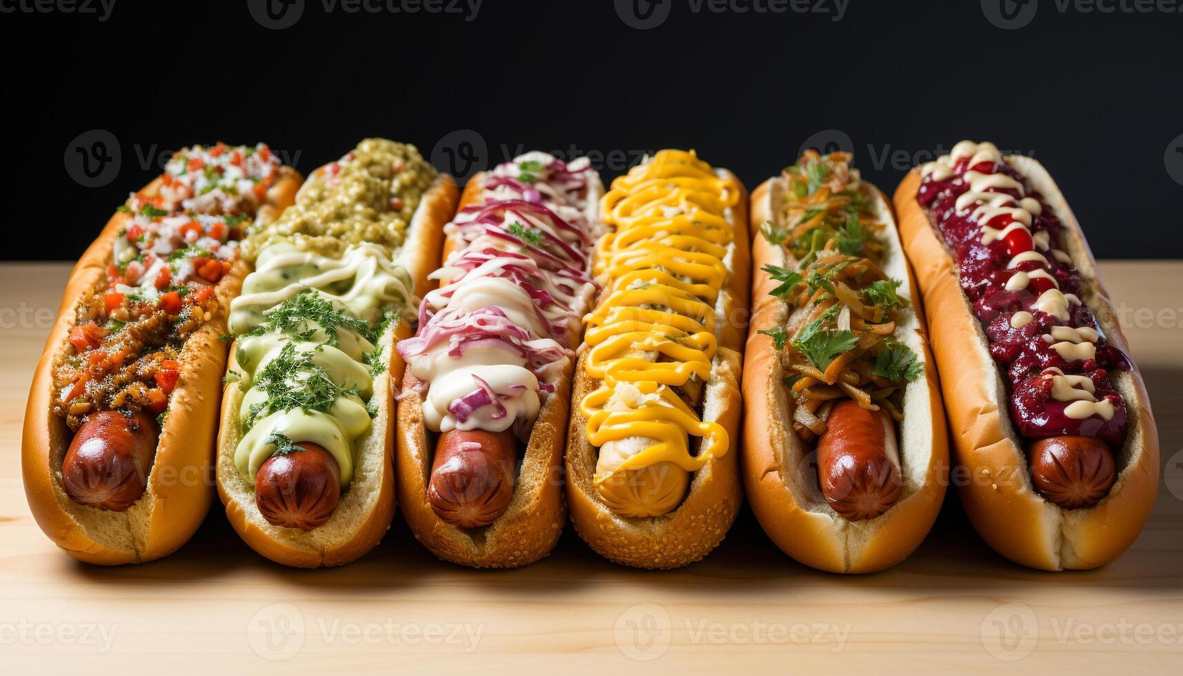 AI generated Grilled beef hot dog on bun with ketchup and onion generated by AI photo