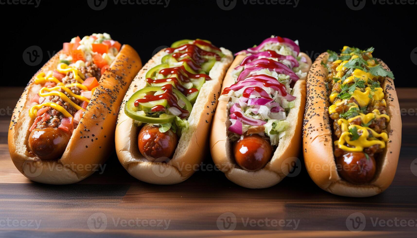 AI generated Grilled beef hot dog on bun with ketchup, a meal generated by AI photo