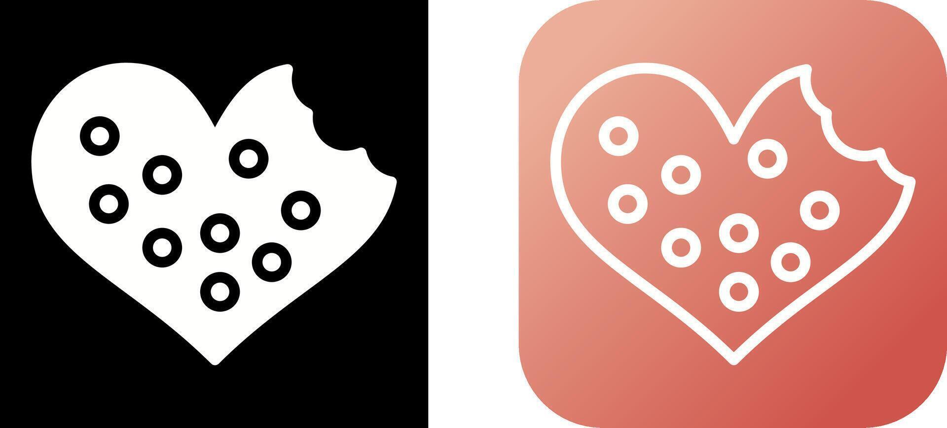 Heart shaped cookies Vector Icon