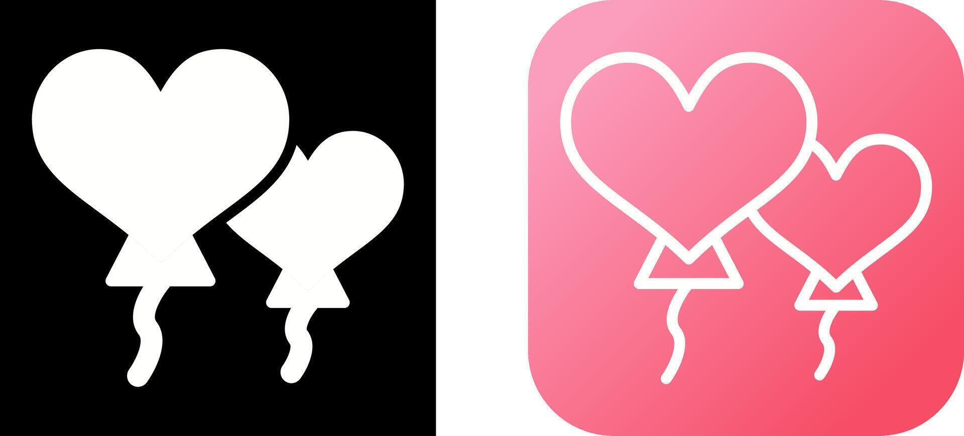 Heart shaped balloons Vector Icon