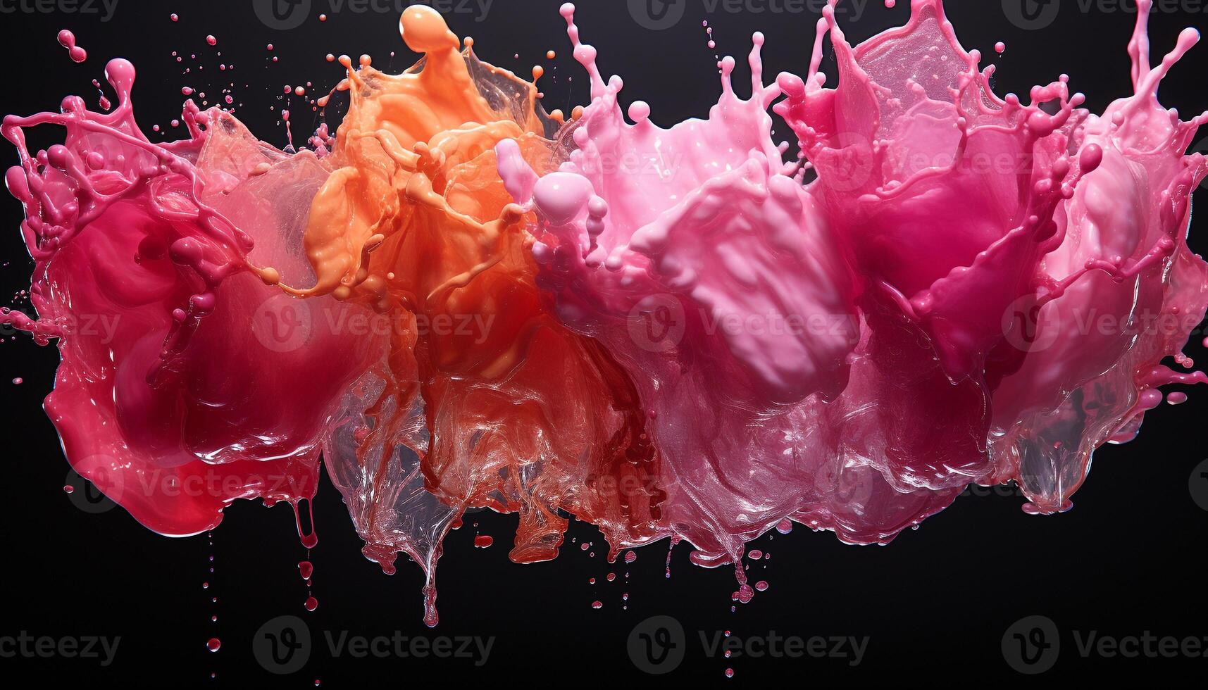 AI generated Abstract paint splashing in vibrant colors, creating a flowing motion generated by AI photo