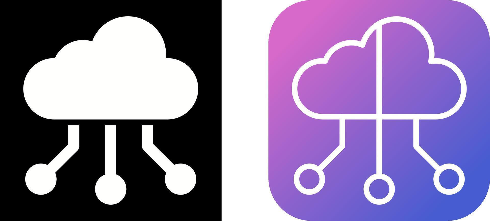 Hybrid Cloud Vector Icon