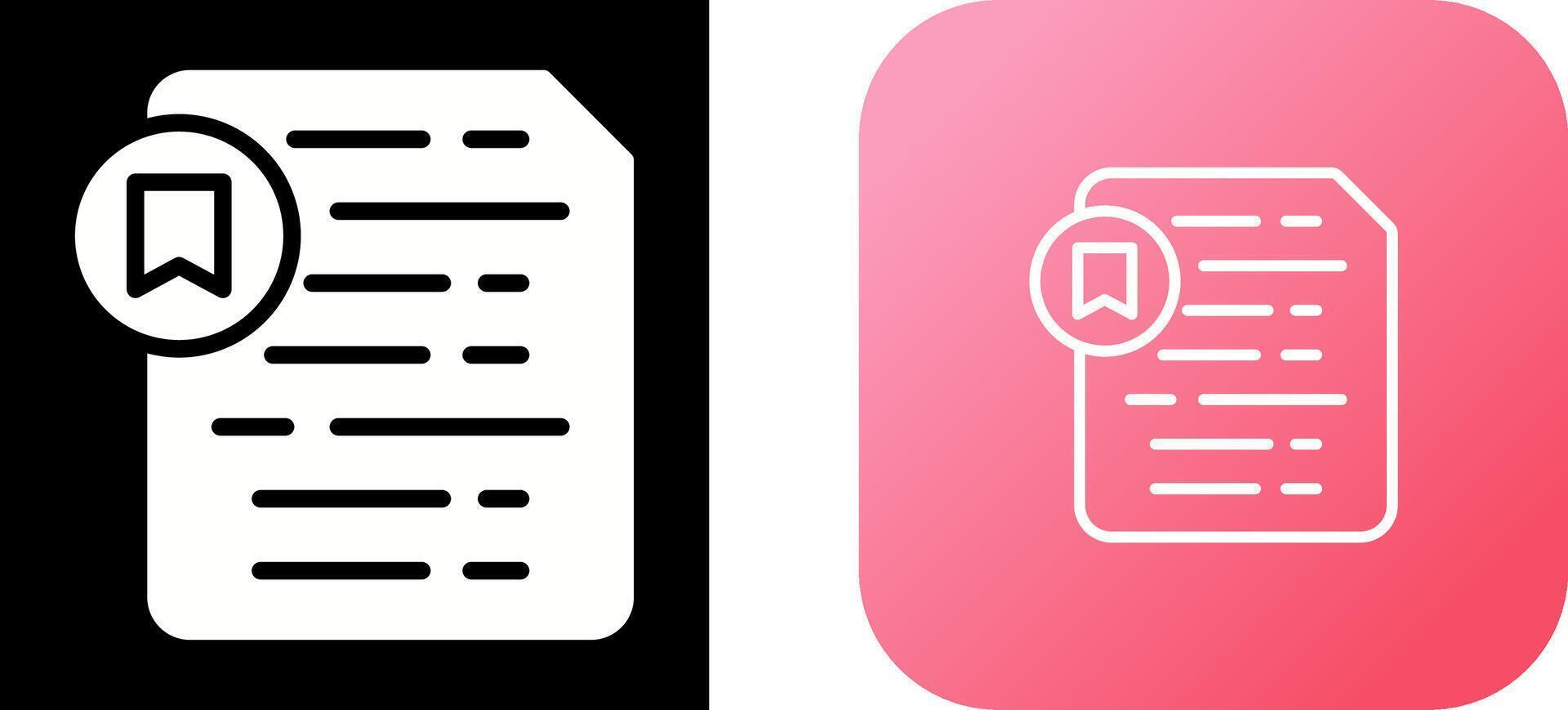 Document Insert Bookmark Vector Icon