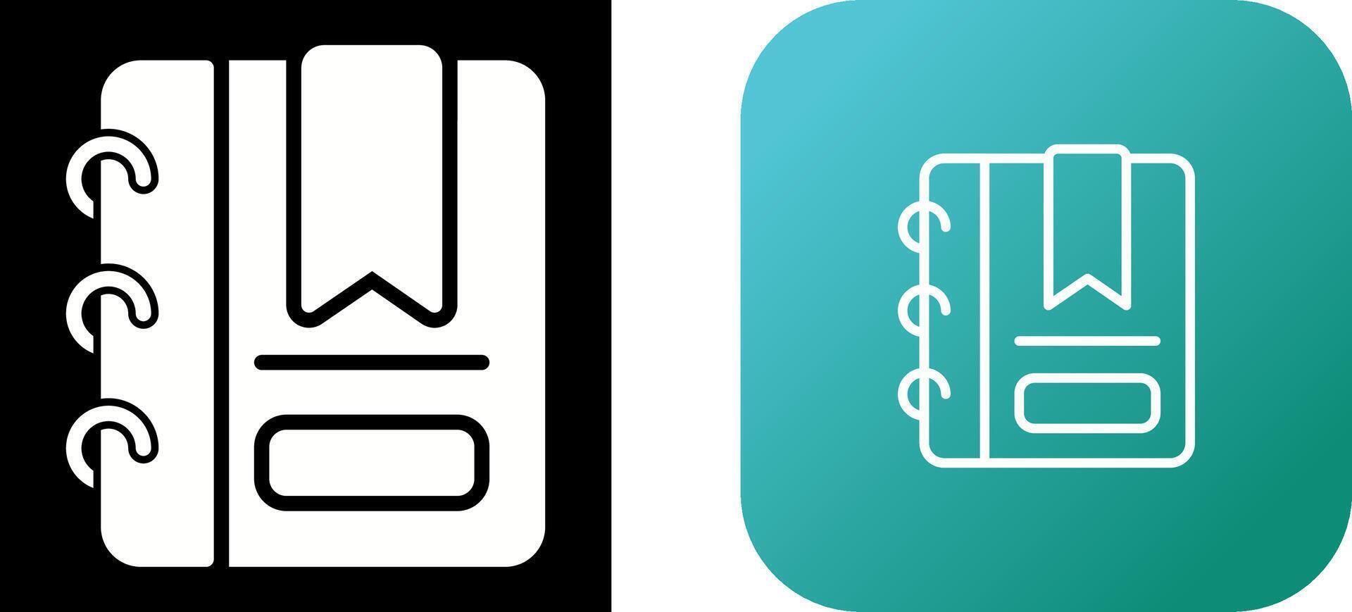 Writing pad with bookmark Vector Icon