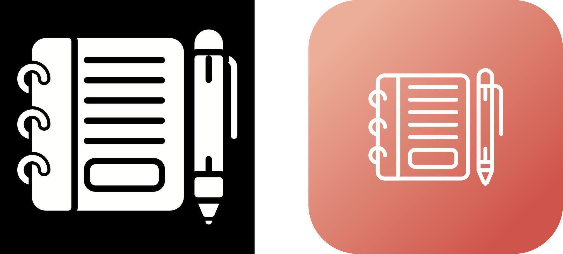 Notepad with pen Vector Icon