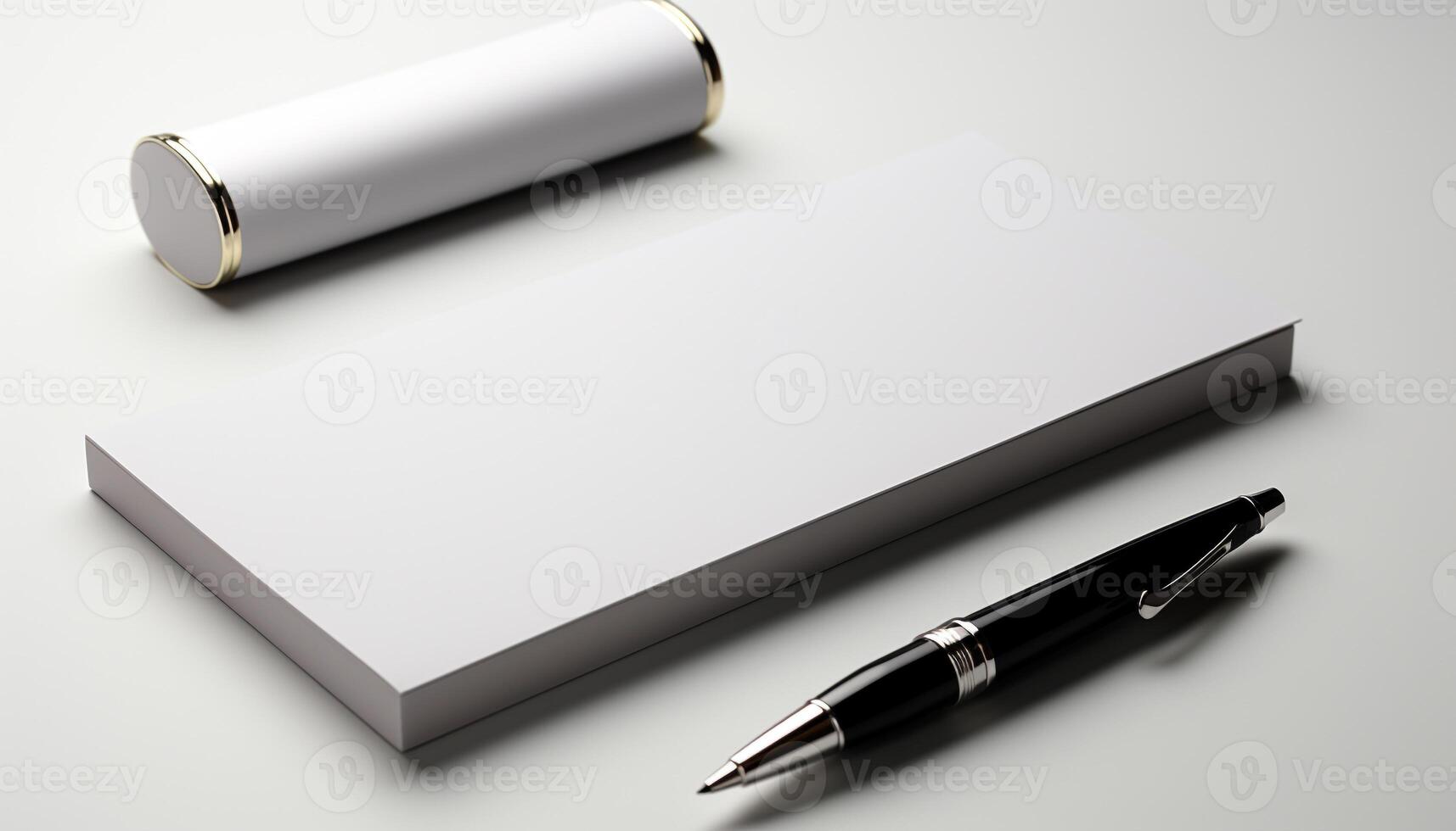 AI generated Blank paper, pen, document, business, education, office, book, page generated by AI photo