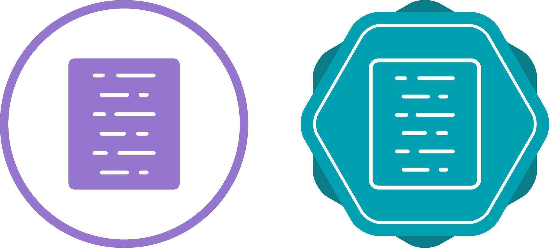 Document Align Center Vector Icon