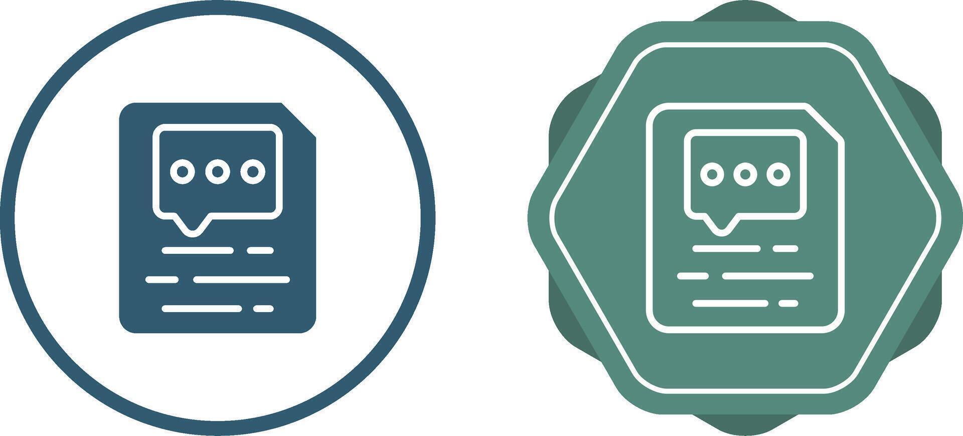 Document Insert Comment Vector Icon