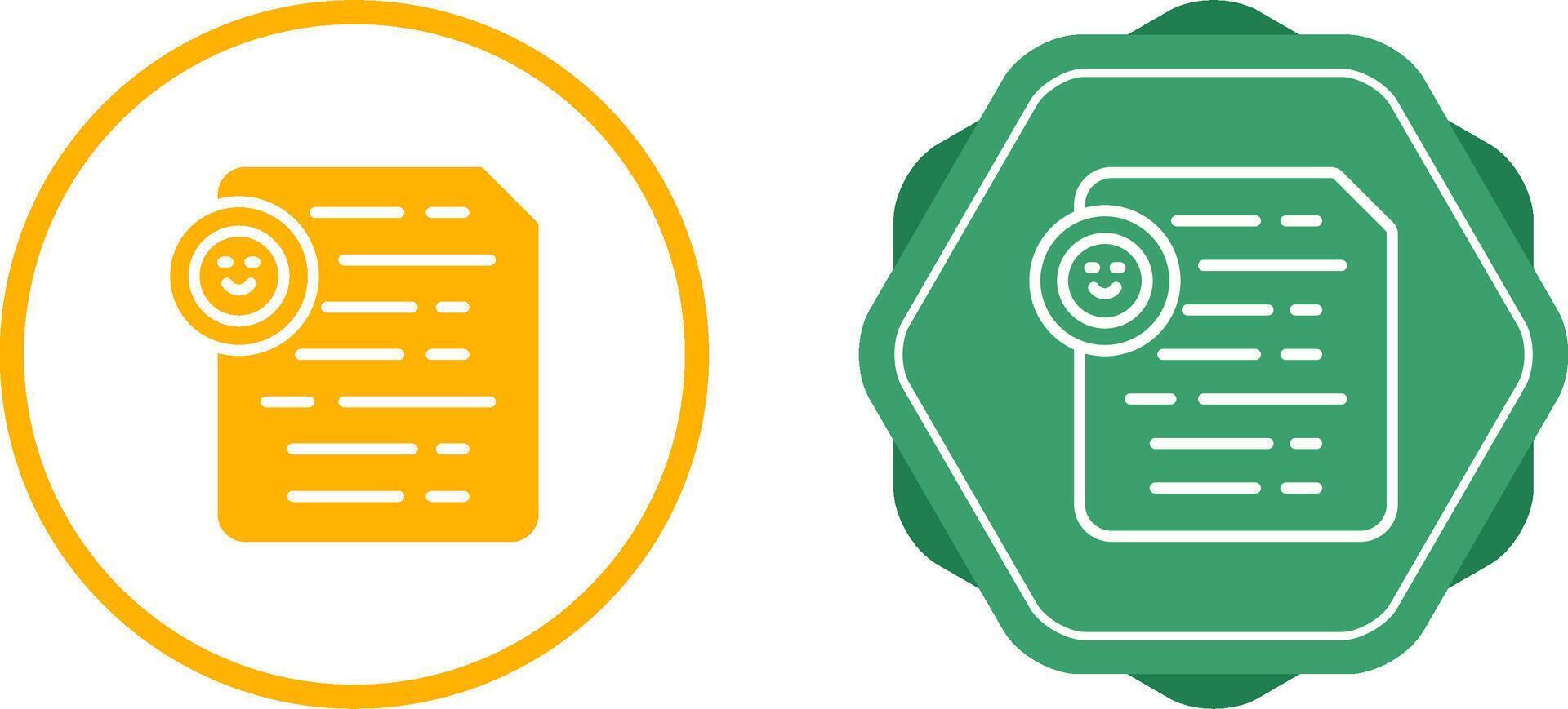 Document Insert Emoji Vector Icon