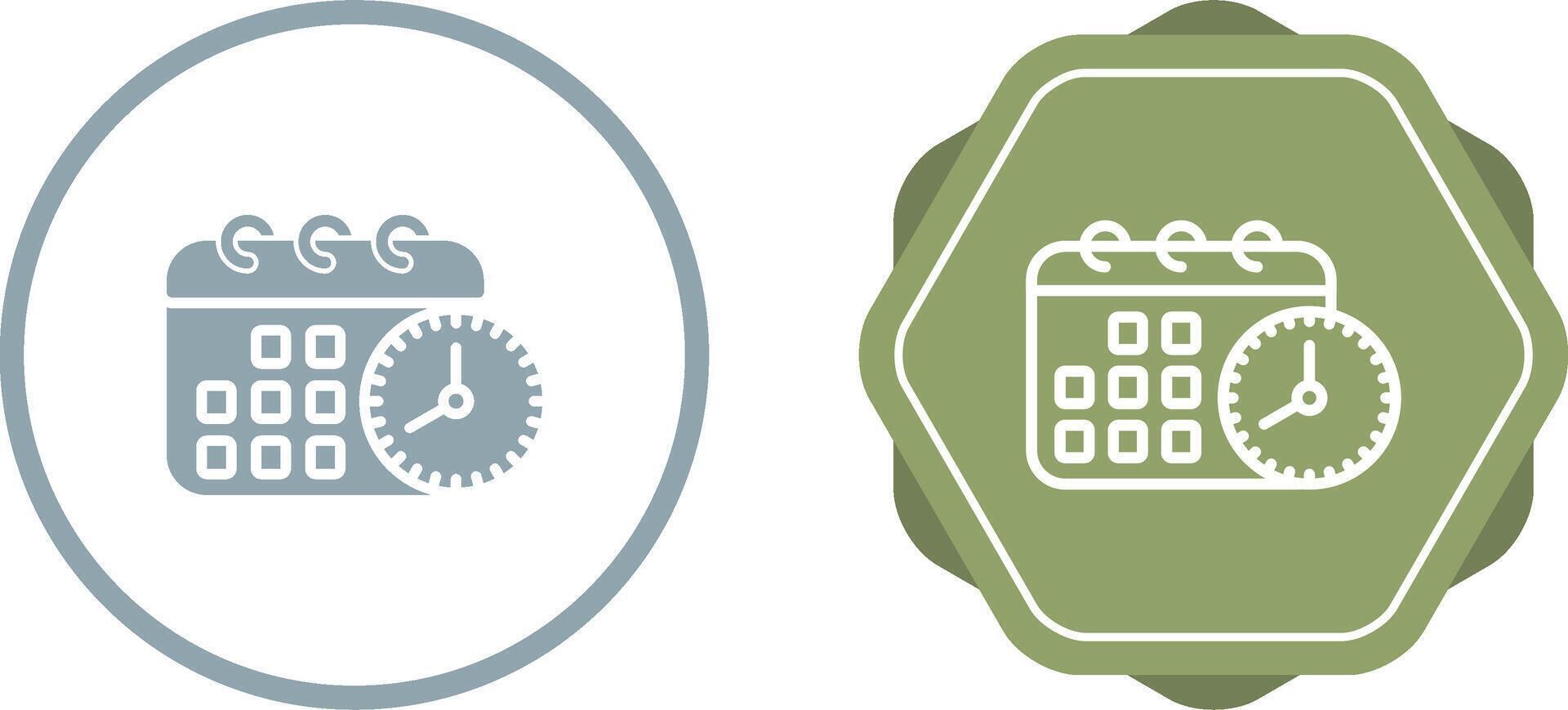 Calendar with clock Vector Icon