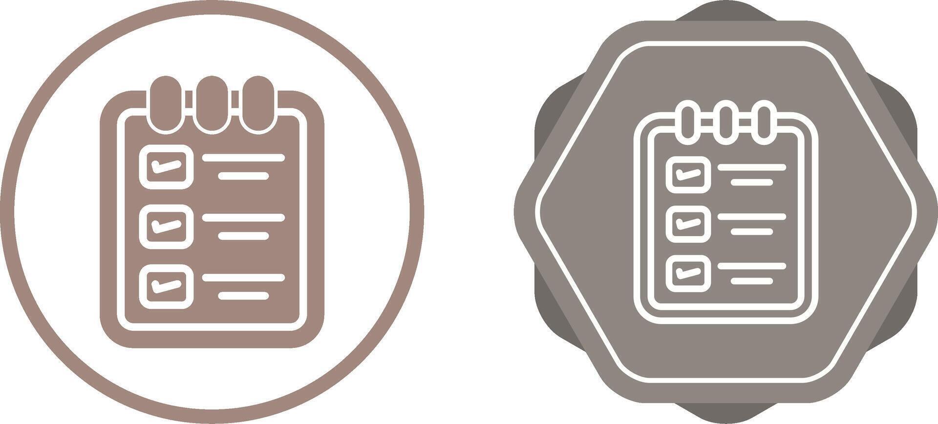 Memo pad with checklist Vector Icon