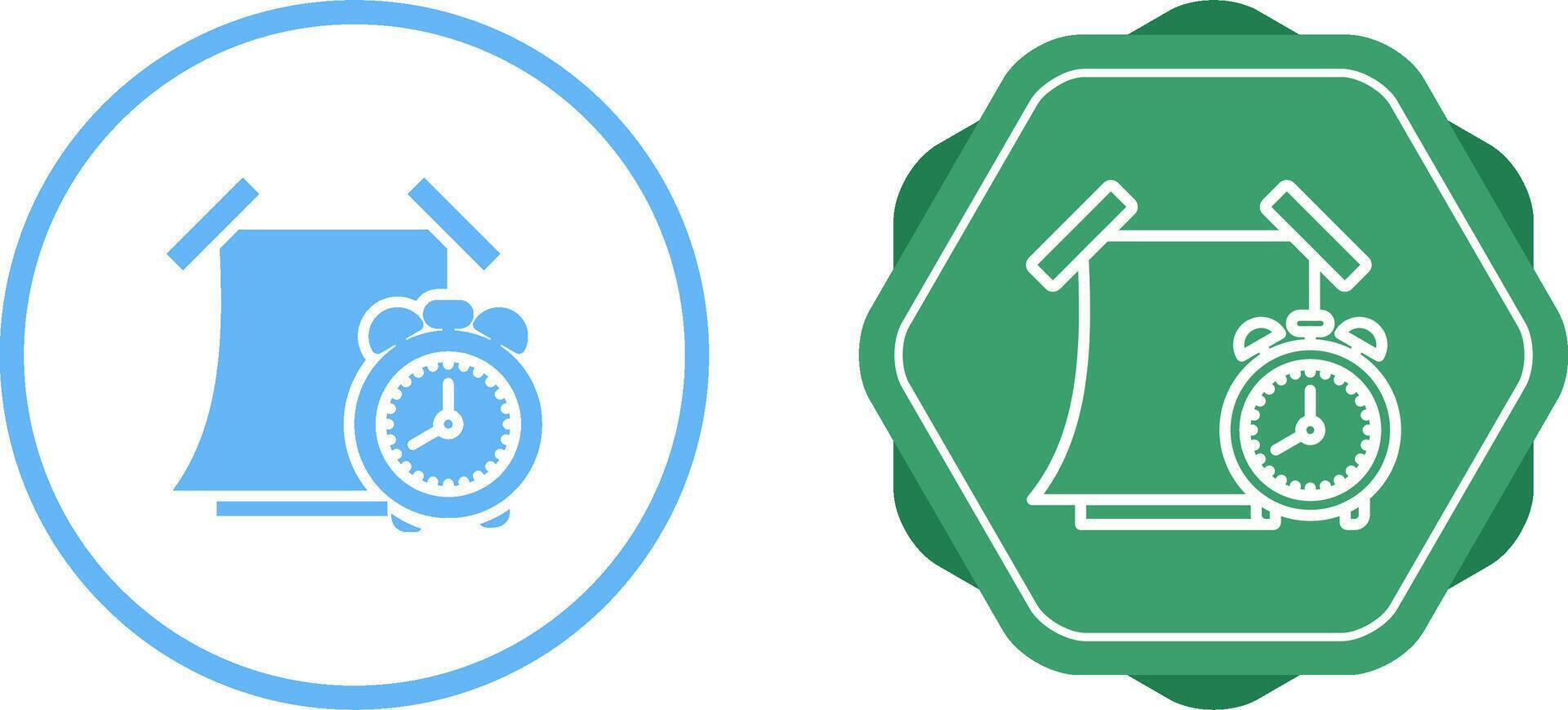Sticky note with alarm clock Vector Icon