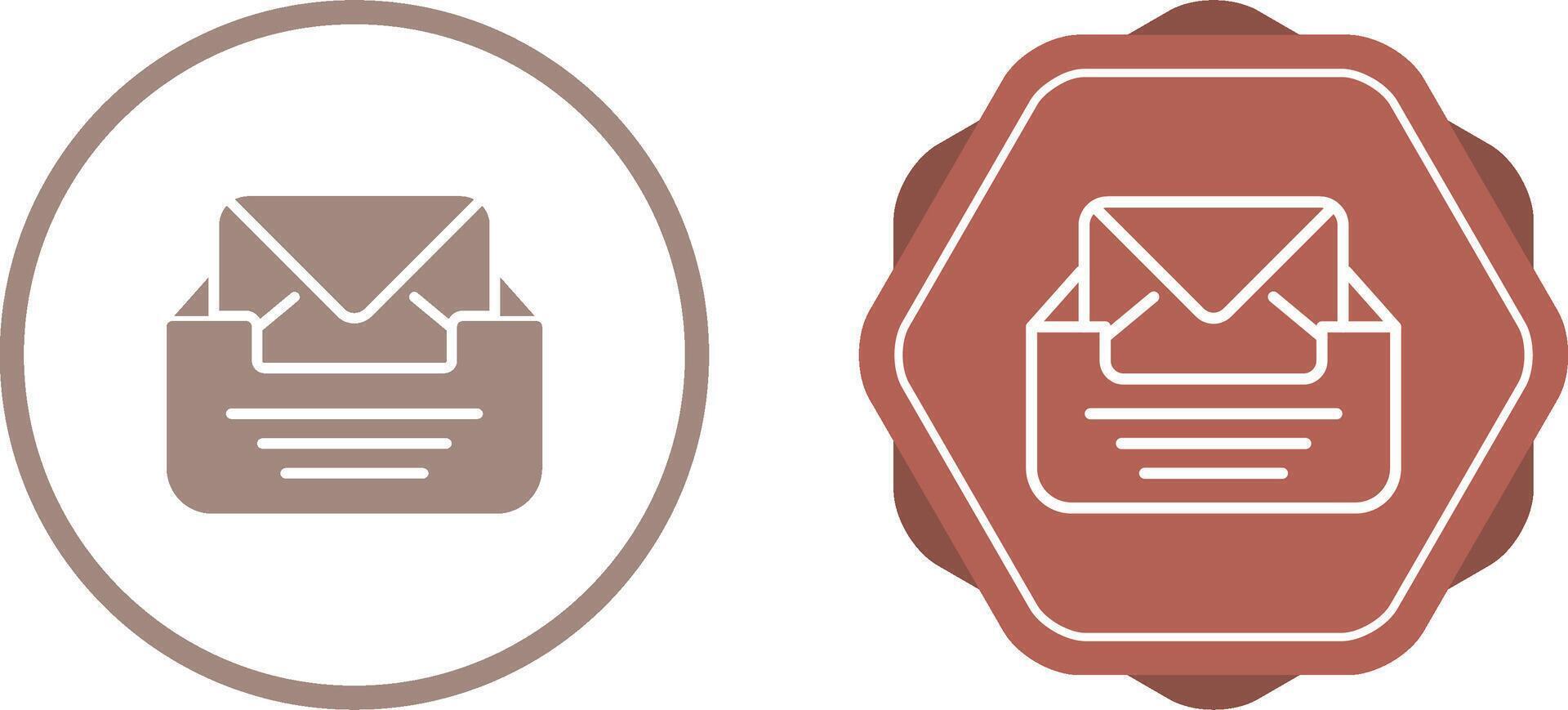 Inbox with envelope Vector Icon