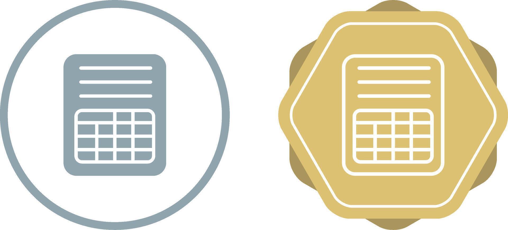 Spreadsheet Vector Icon