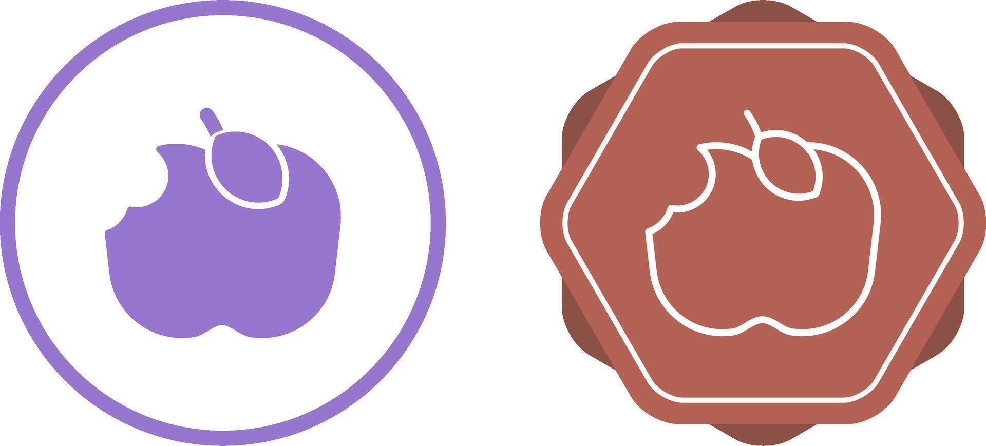 Apple Eaten Vector Icon