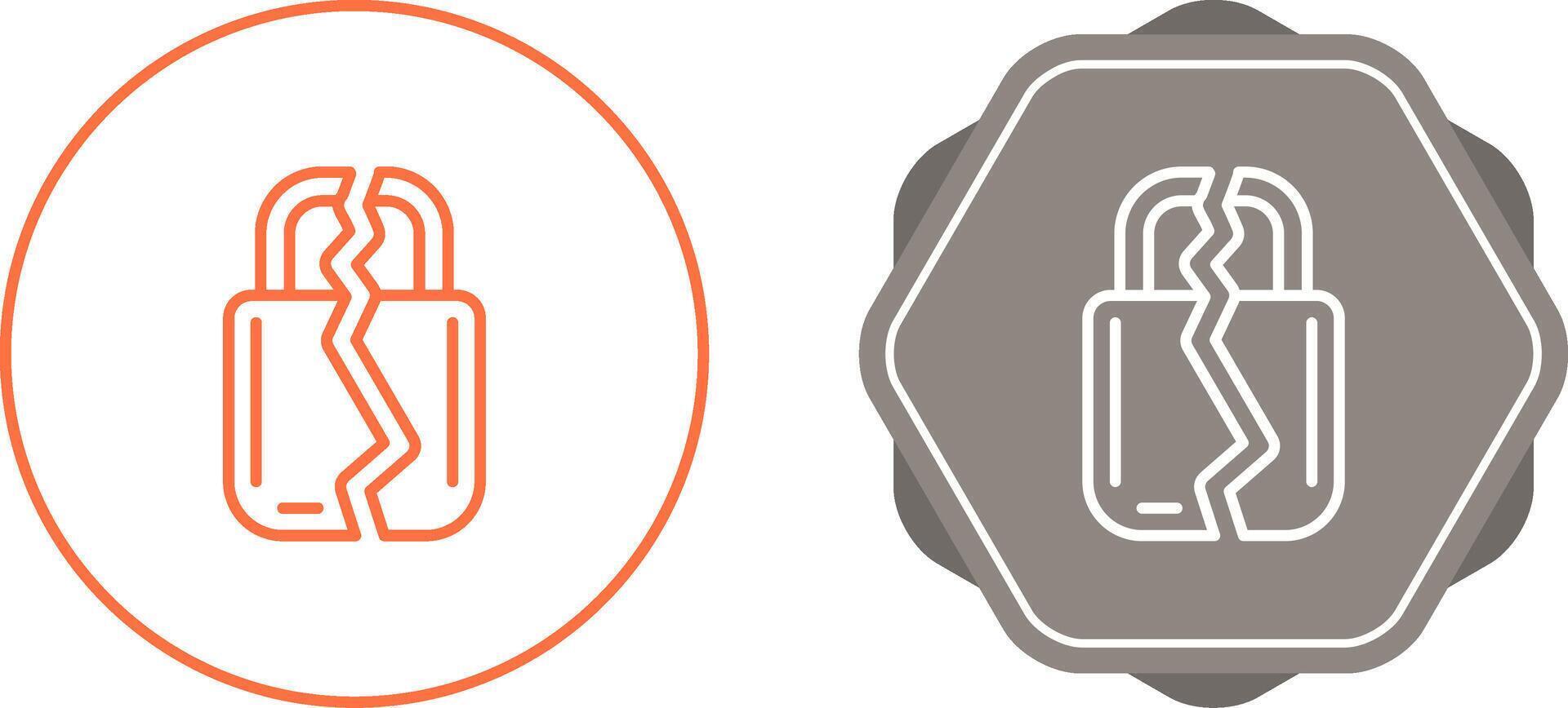 Brocken Padlock Vector Icon