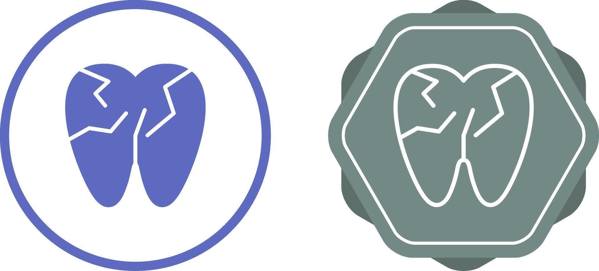 Cracked Tooth Vector Icon