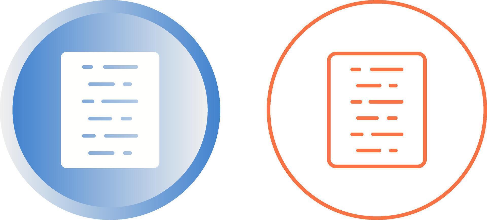 Document Align Center Vector Icon