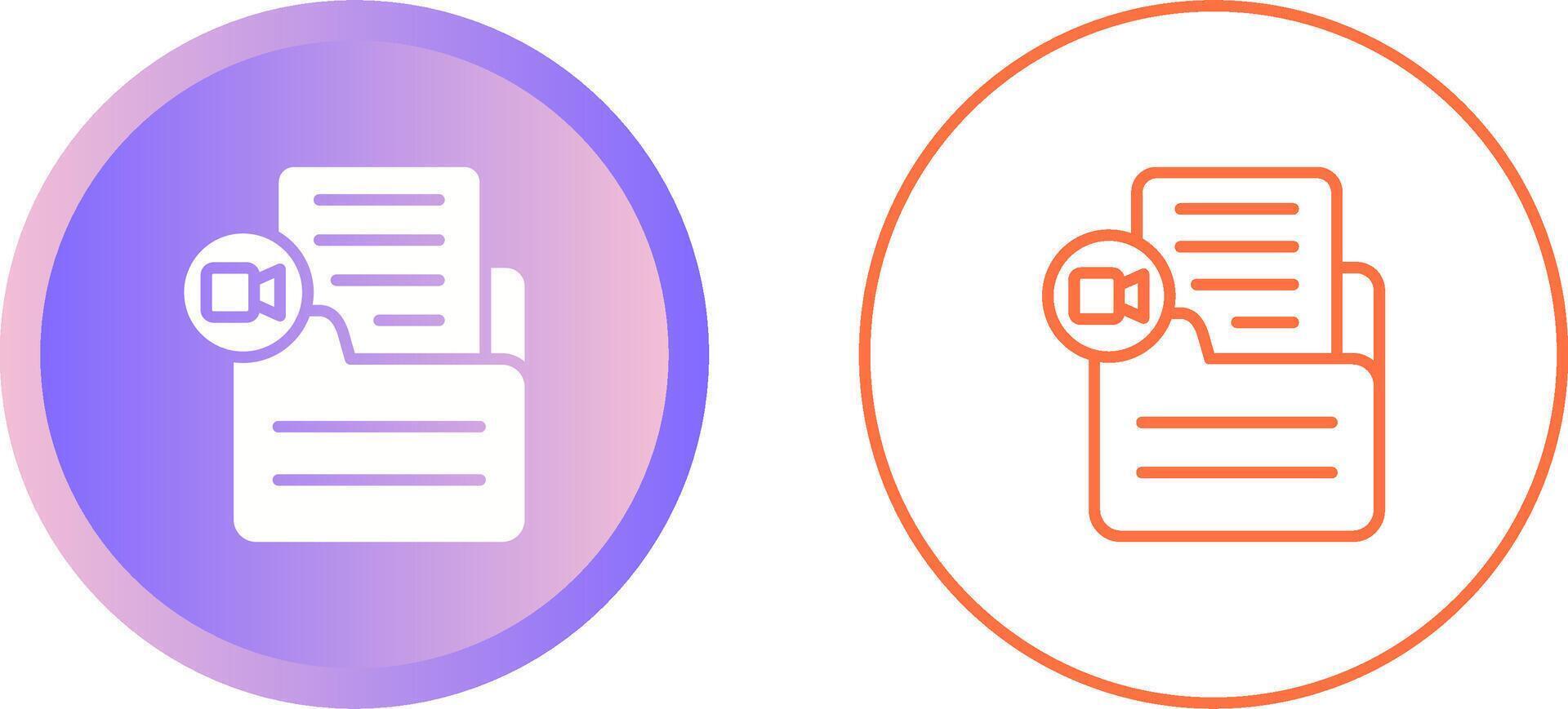 Document Insert Video Vector Icon