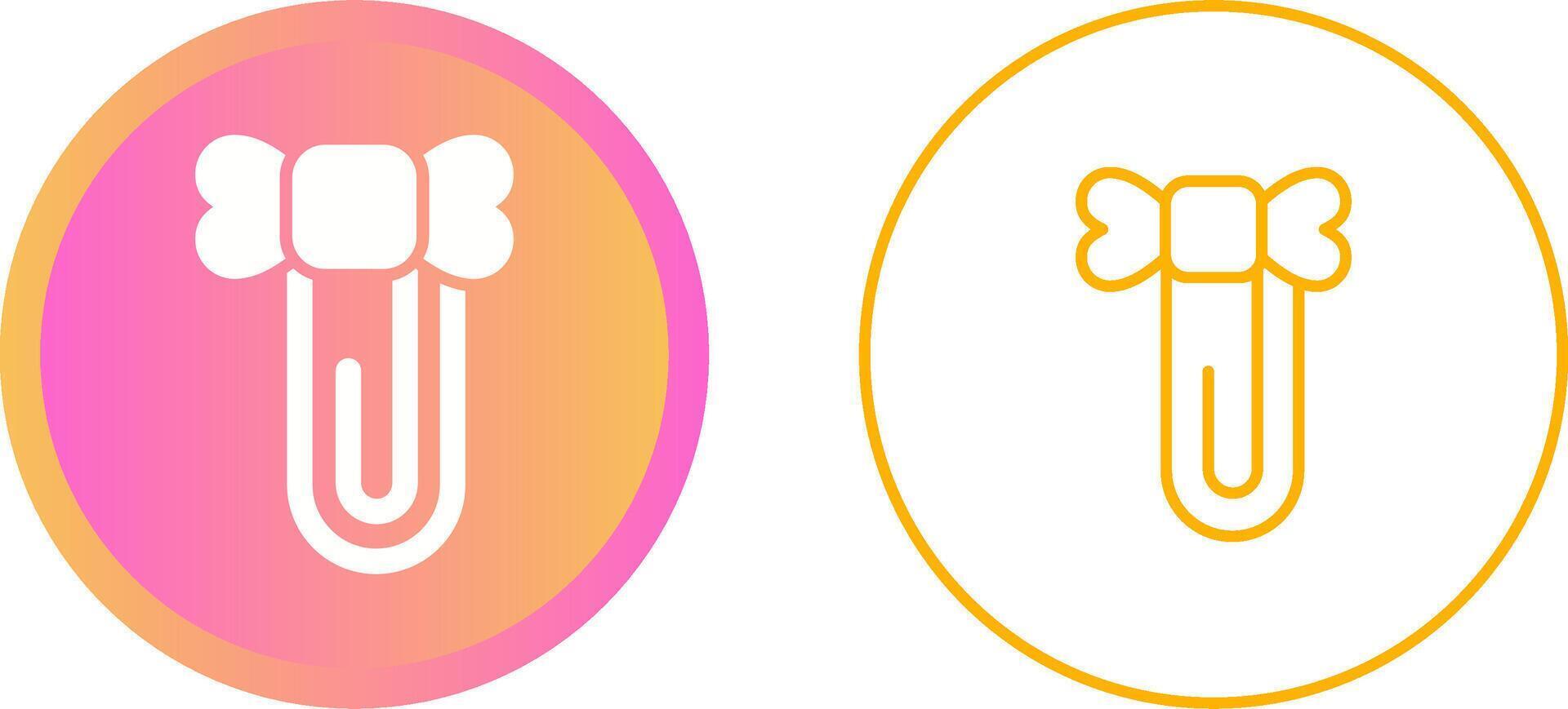 Paperclip with ribbon Vector Icon